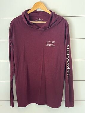 Vineyard Vines Maroon Pullover Hoodie Edgartown Medium